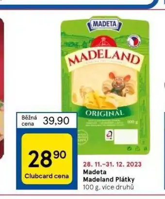Tesco Madeta madeland plátky nabídka