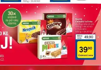 Tesco Nestlé cereální tyčinky nabídka