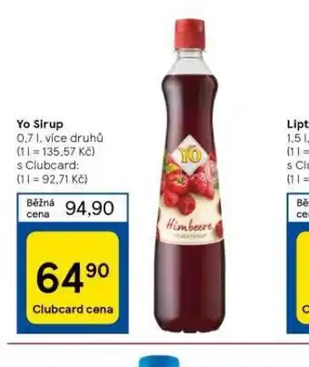 Tesco Yo sirup nabídka