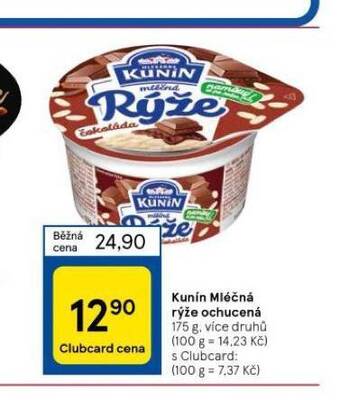 Tesco Kunín mléčná rýže ochucená nabídka
