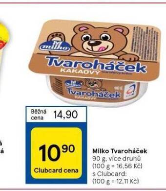 Tesco Milko tvaroháček nabídka
