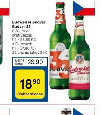 Tesco Pivo budweiser budvar original nabídka