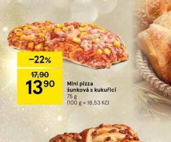 Tesco Mini pizza šunková s kukuřicí nabídka