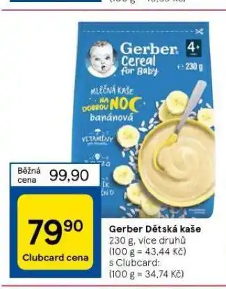 Tesco Gerber dětská kaše nabídka