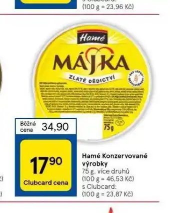 Tesco Hamé konzervované výrobky nabídka