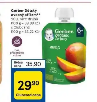Tesco Gerber dětský ovocný příkrm nabídka