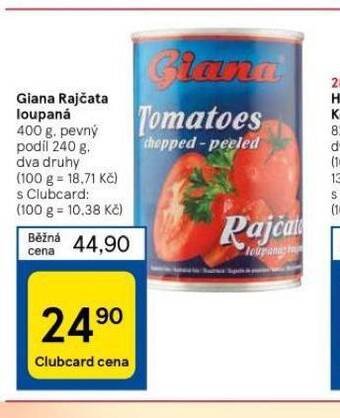 Tesco Giana rajčata loupaná nabídka