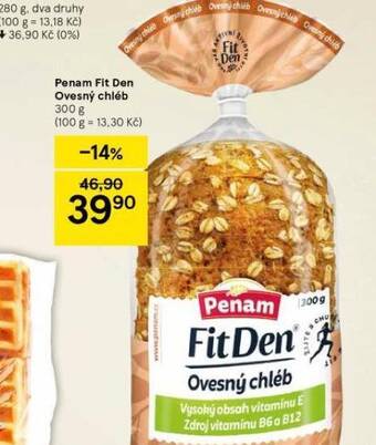 Tesco Penam fit den ovesný chléb nabídka