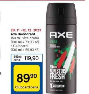 Tesco Axe deodorant nabídka