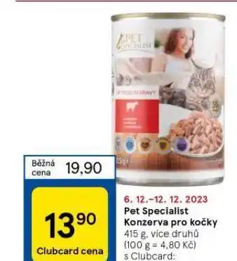 Tesco Pet specialist konzerva pro kočky nabídka
