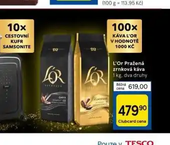 Tesco L´or pražená zrnková káva nabídka