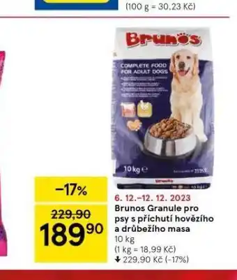 Tesco Brunos granule pro psy nabídka