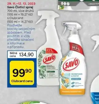 Tesco Savo čistící sprej nabídka