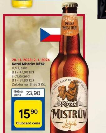 Tesco Velkopopovický kozel mistrův ležák nabídka