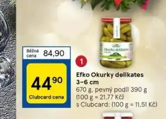 Tesco Efko okurky delikates 3-6 cm nabídka