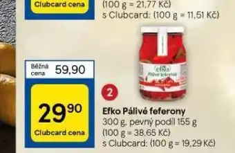 Tesco Efko pálivé feferony nabídka