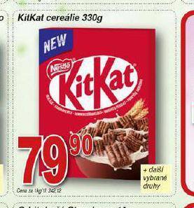 Hruška Kitkat cereálie nabídka