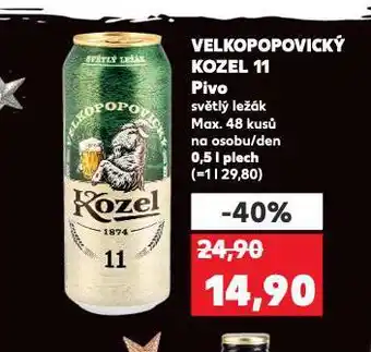 Kaufland Pivo velkopopovický kozel nabídka