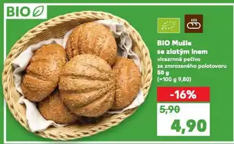 Kaufland Bio mušle se zlatým lnem nabídka