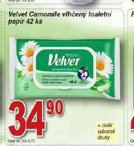 Hruška Velvet vlhčený toaletní papír nabídka