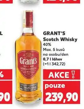 Kaufland Grant's scotch whisky nabídka