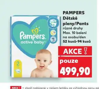 Kaufland Pampers dětské pleny nabídka