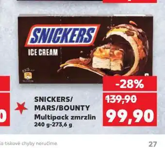 Kaufland Snickers zmrzlina nabídka