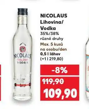 Kaufland Nicolaus vodka nabídka