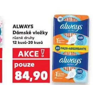 Kaufland Always dámské vložky nabídka