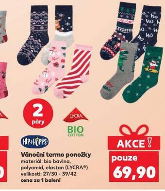 Kaufland Vánoční termo ponožky nabídka