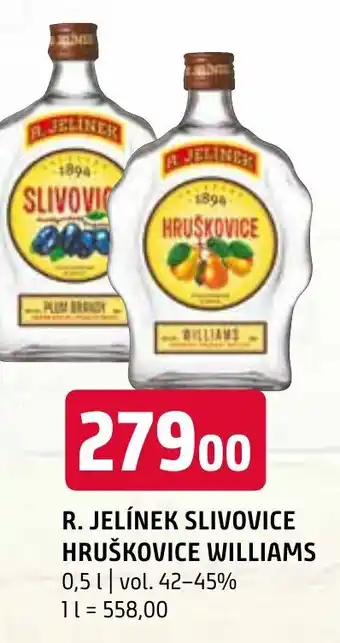 Terno R. JELÍNEK SLIVOVICE HRUŠKOVICE WILLIAMS 0,5L nabídka
