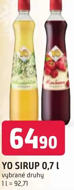 Trefa YO SIRUP 0,7 L nabídka