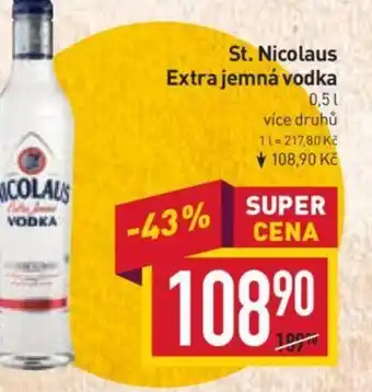 Billa St. Nicolaus Extra jemná vodka 0.5L nabídka