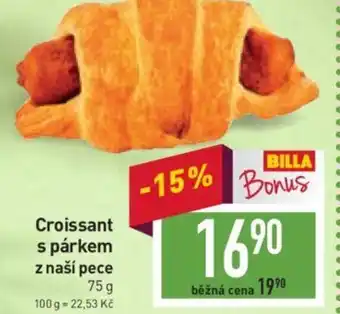 Billa Croissant s párkem z naší pece nabídka