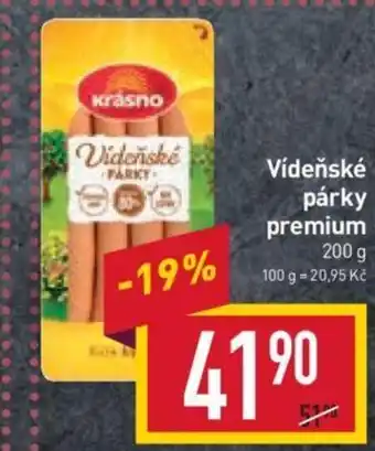 Billa Vídeňské párky premium nabídka