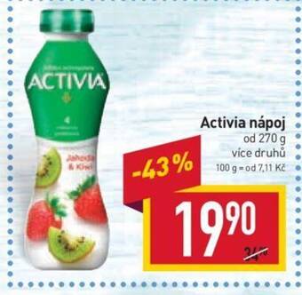 Billa Activia nápoj nabídka