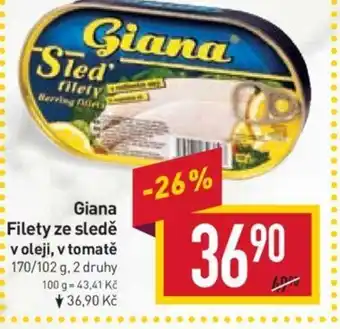 Billa Giana Filety ze sledě v oleji, v tomatě nabídka