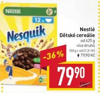 Billa Nestlé Dětské cereálie nabídka