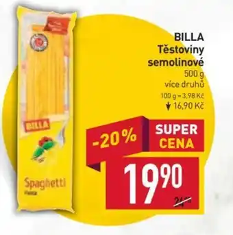 Billa BILLA Těstoviny semolinové nabídka