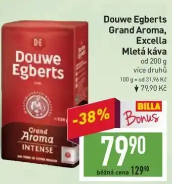 Billa Douwe Egberts Grand Aroma, Excella Mletá káva nabídka