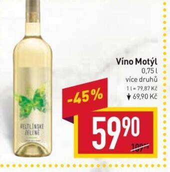 Billa Víno Motýl 0,75L nabídka