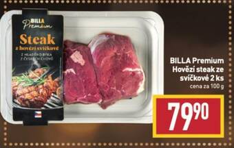Billa BILLA Premium Hovězí steak ze svíčkové 2 ks nabídka