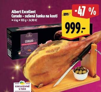 Albert Albert Excellent Curado - sušená šunka na kosti 4 kg nabídka