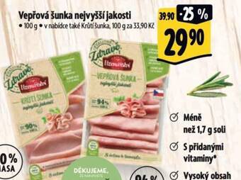 Albert Vepřová šunka nejvyšší jakosti 100 g nabídka