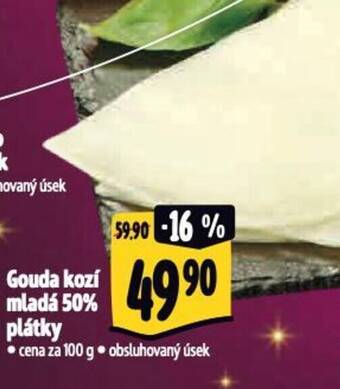 Albert Gouda kozí mladá 50% plátky nabídka