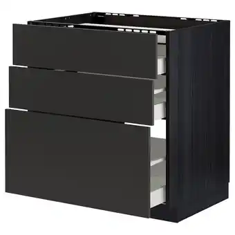IKEA Metod / maximera sp. sk. na var. desku/3 čela/3 zás., černá/nickebo matně antracitové, 80x60 cm nabídka