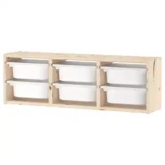 IKEA Trofast nástěnný úložný díl, světle mořená borovice/bílá, 93x21x30 cm nabídka