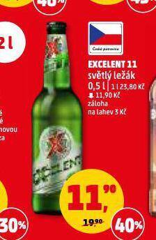 Penny Market Pivo excelent 11 světlý ležák nabídka
