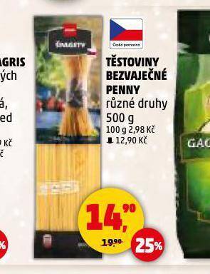 Penny Market Těstoviny nabídka