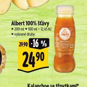 Albert 100% šťávy nabídka